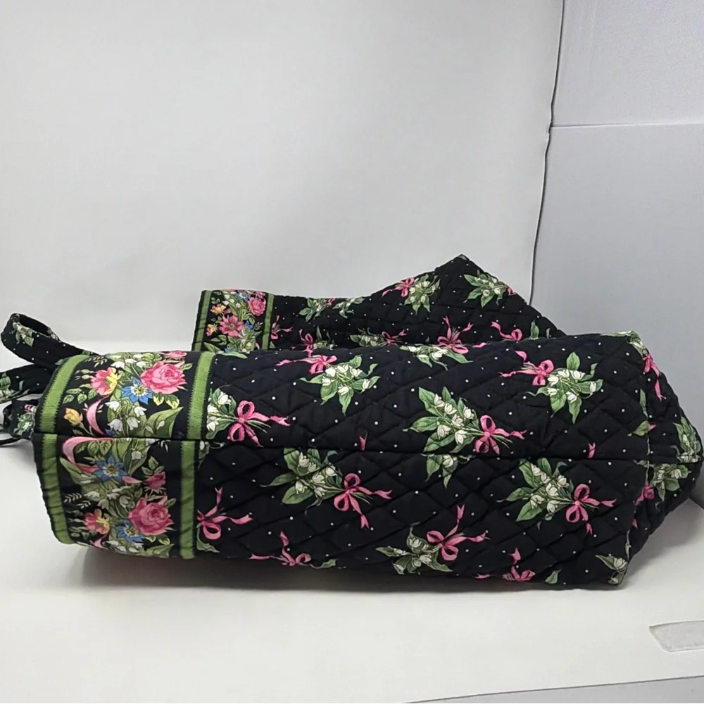 Vera Bradley New Hope Breast Cancer Vintage Tote Black Pink Green READ - Picture 10 of 15